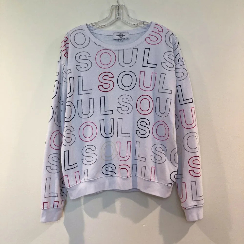 Soulcycle White Graphic Colorful Sweatshirt Medium - Picture 2 of 6